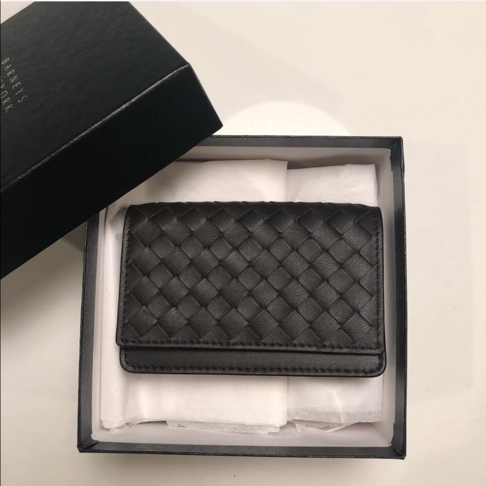 BOTTEGA VENETA intrecciato weave wallet espresso